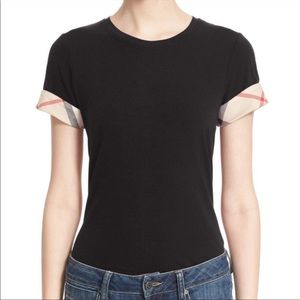 COPY - burberry check trim tee